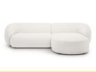Coltar dreapta 3 locuri, Kate, Micadoni, 285x176x76 cm, tesatura boucle, alb