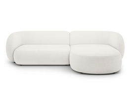 Coltar dreapta 3 locuri, Kate, Micadoni, 285x176x76 cm, tesatura boucle, alb