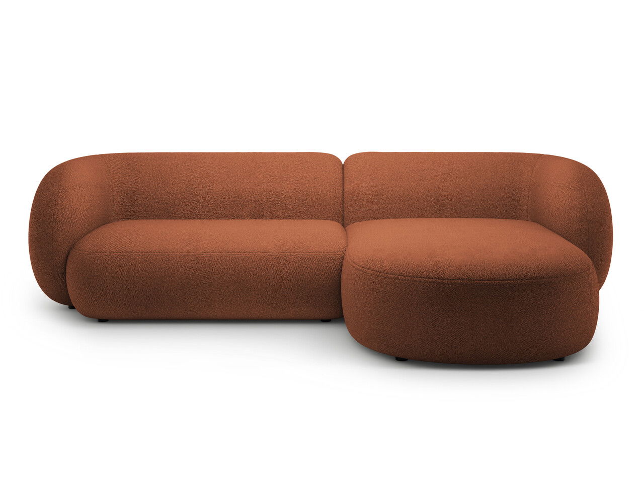 Coltar dreapta 3 locuri, Kate, Micadoni, 285x176x76 cm, tesatura boucle, teracota