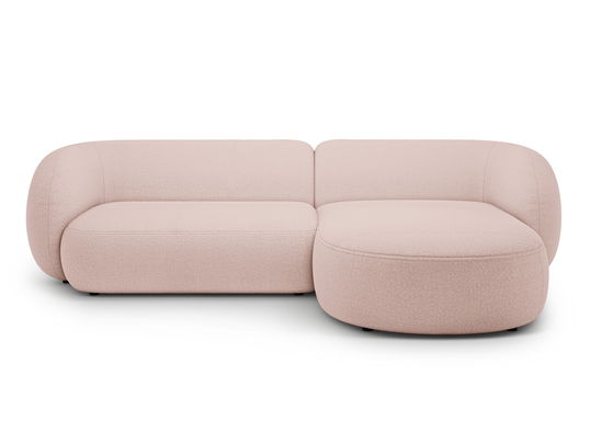 Coltar dreapta 3 locuri, Kate, Micadoni, 285x176x76 cm, tesatura boucle, roz pudra
