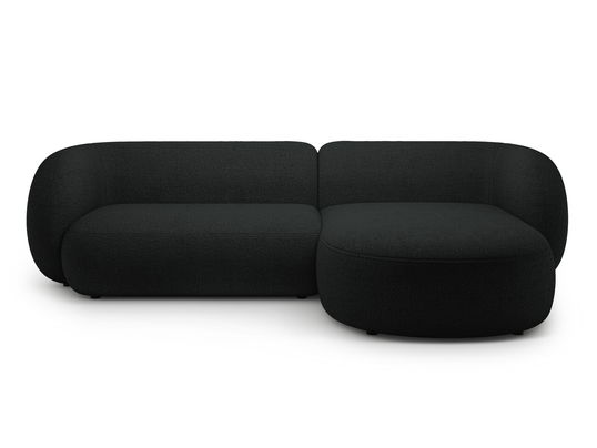 Coltar dreapta 3 locuri, Kate, Micadoni, 285x176x76 cm, tesatura boucle, negru