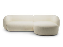 Coltar dreapta 3 locuri, Kate, Micadoni, 285x176x76 cm, tesatura structurata, bej deschis
