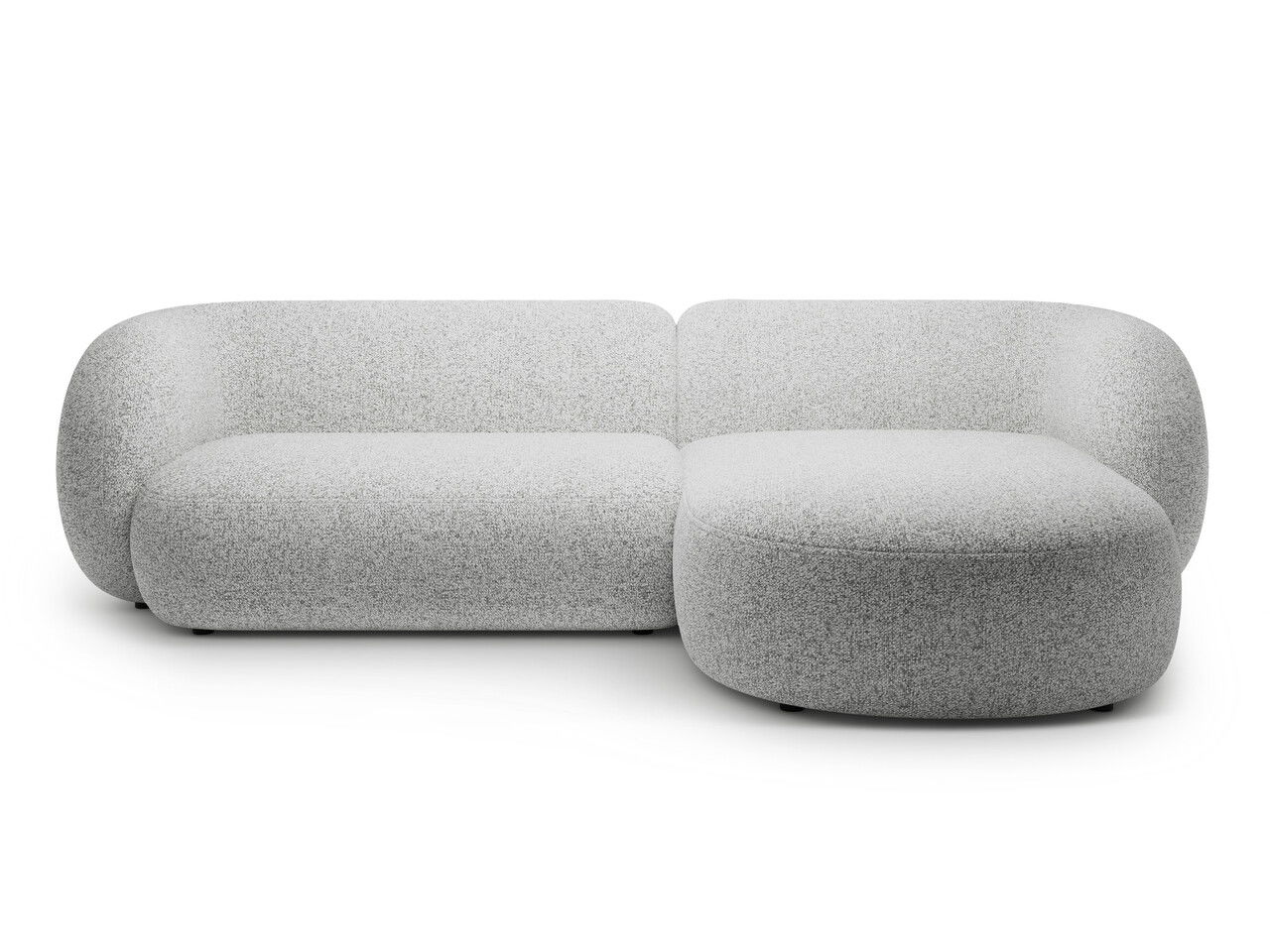 Coltar dreapta 3 locuri, Kate, Micadoni, 285x176x76 cm, tesatura structurata, gri deschis melanj
