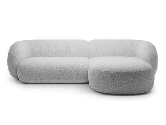 Coltar dreapta 3 locuri, Kate, Micadoni, 285x176x76 cm, tesatura structurata, gri deschis melanj