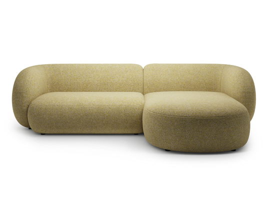 Coltar dreapta 3 locuri, Kate, Micadoni, 285x176x76 cm, tesatura structurata, galben melanj