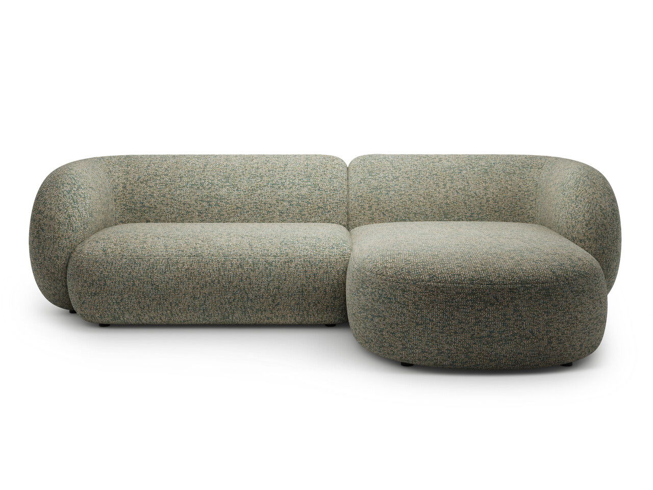 Coltar dreapta 3 locuri, Kate, Micadoni, 285x176x76 cm, tesatura structurata, verde muschi melanj
