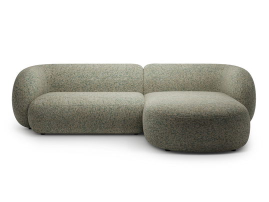 Coltar dreapta 3 locuri, Kate, Micadoni, 285x176x76 cm, tesatura structurata, verde muschi melanj