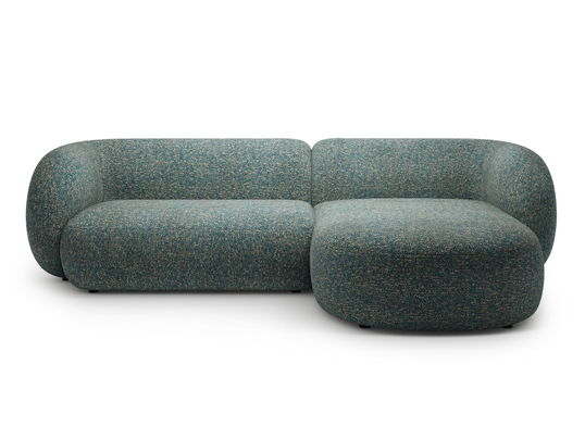Coltar dreapta 3 locuri, Kate, Micadoni, 285x176x76 cm, tesatura structurata, albastru melanj