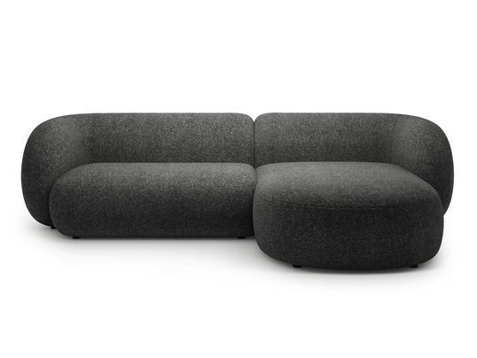 Coltar dreapta 3 locuri, Kate, Micadoni, 285x176x76 cm, tesatura structurata, gri inchis melanj