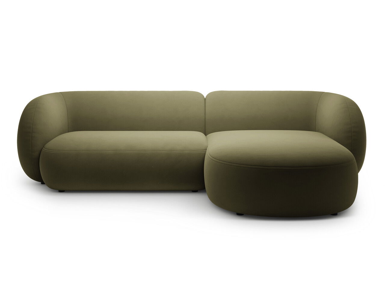 Coltar dreapta 3 locuri, Kate, Micadoni, 285x176x76 cm, catifea, verde