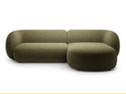 Coltar dreapta 3 locuri, Kate, Micadoni, 285x176x76 cm, catifea, verde