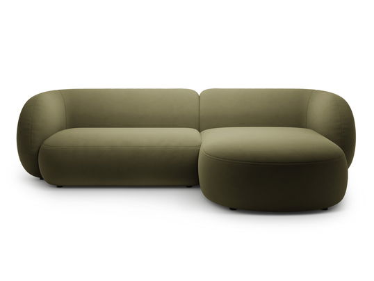 Coltar dreapta 3 locuri, Kate, Micadoni, 285x176x76 cm, catifea, verde