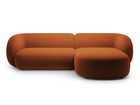 Coltar dreapta 3 locuri, Kate, Micadoni, 285x176x76 cm, catifea, teracota