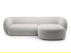Coltar dreapta 3 locuri, Kate, Micadoni, 285x176x76 cm, catifea, gri deschis