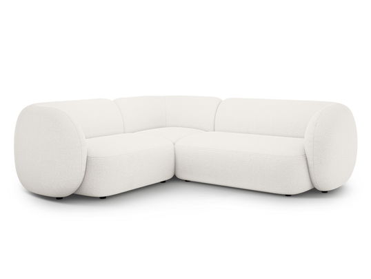 Coltar stanga 4 locuri, Kate, Micadoni, 252x220x76 cm, tesatura boucle, alb