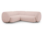 Coltar stanga 4 locuri, Kate, Micadoni, 252x220x76 cm, tesatura boucle, roz pudra