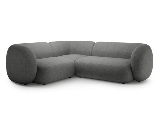 Coltar stanga 4 locuri, Kate, Micadoni, 252x220x76 cm, tesatura boucle, gri inchis
