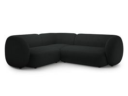Coltar stanga 4 locuri, Kate, Micadoni, 252x220x76 cm, tesatura boucle, negru