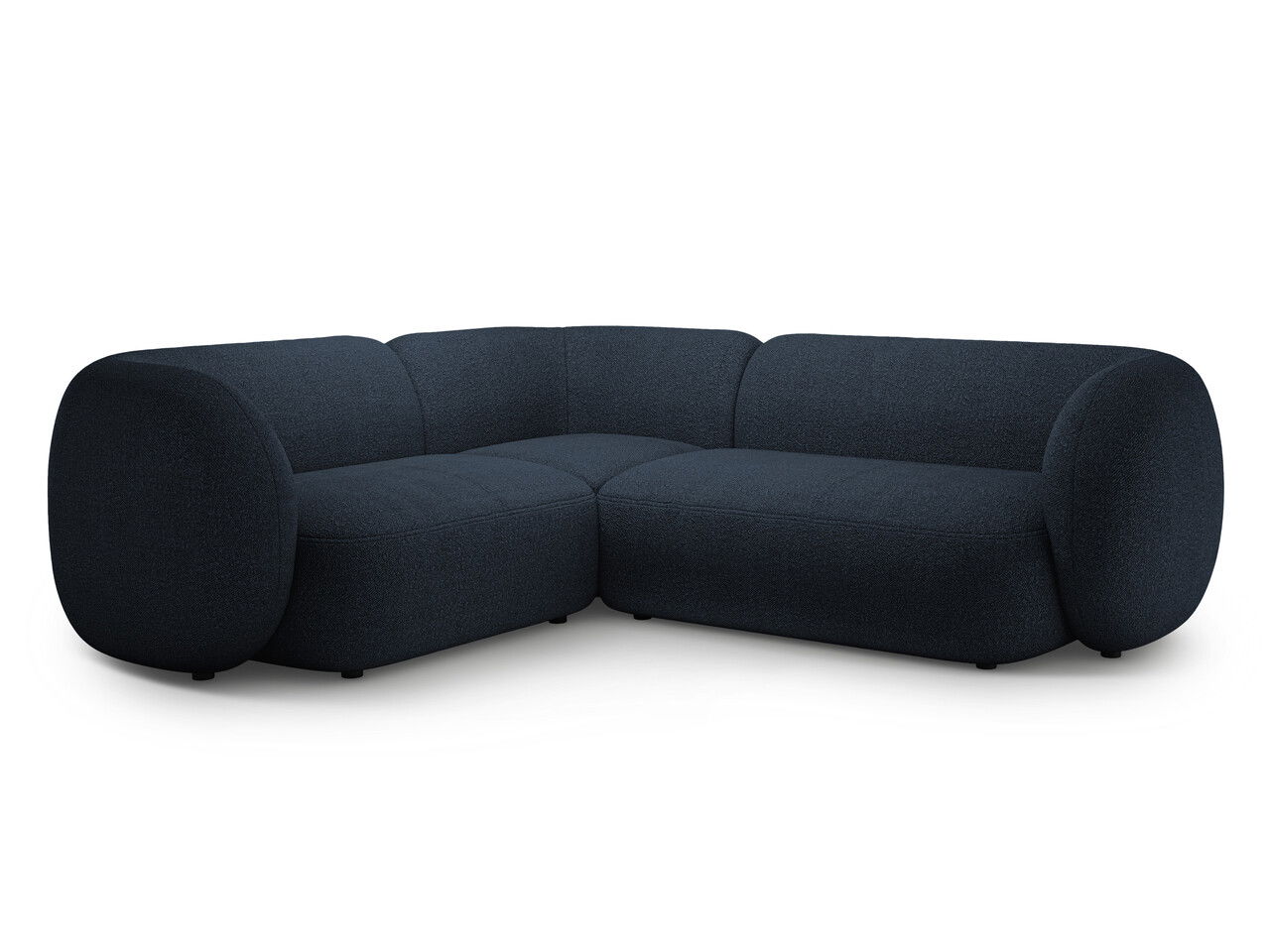 Coltar stanga 4 locuri, Kate, Micadoni, 252x220x76 cm, tesatura boucle, albastru inchis