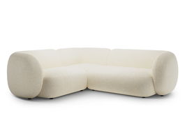 Coltar stanga 4 locuri, Kate, Micadoni, 252x220x76 cm, tesatura structurata, bej deschis