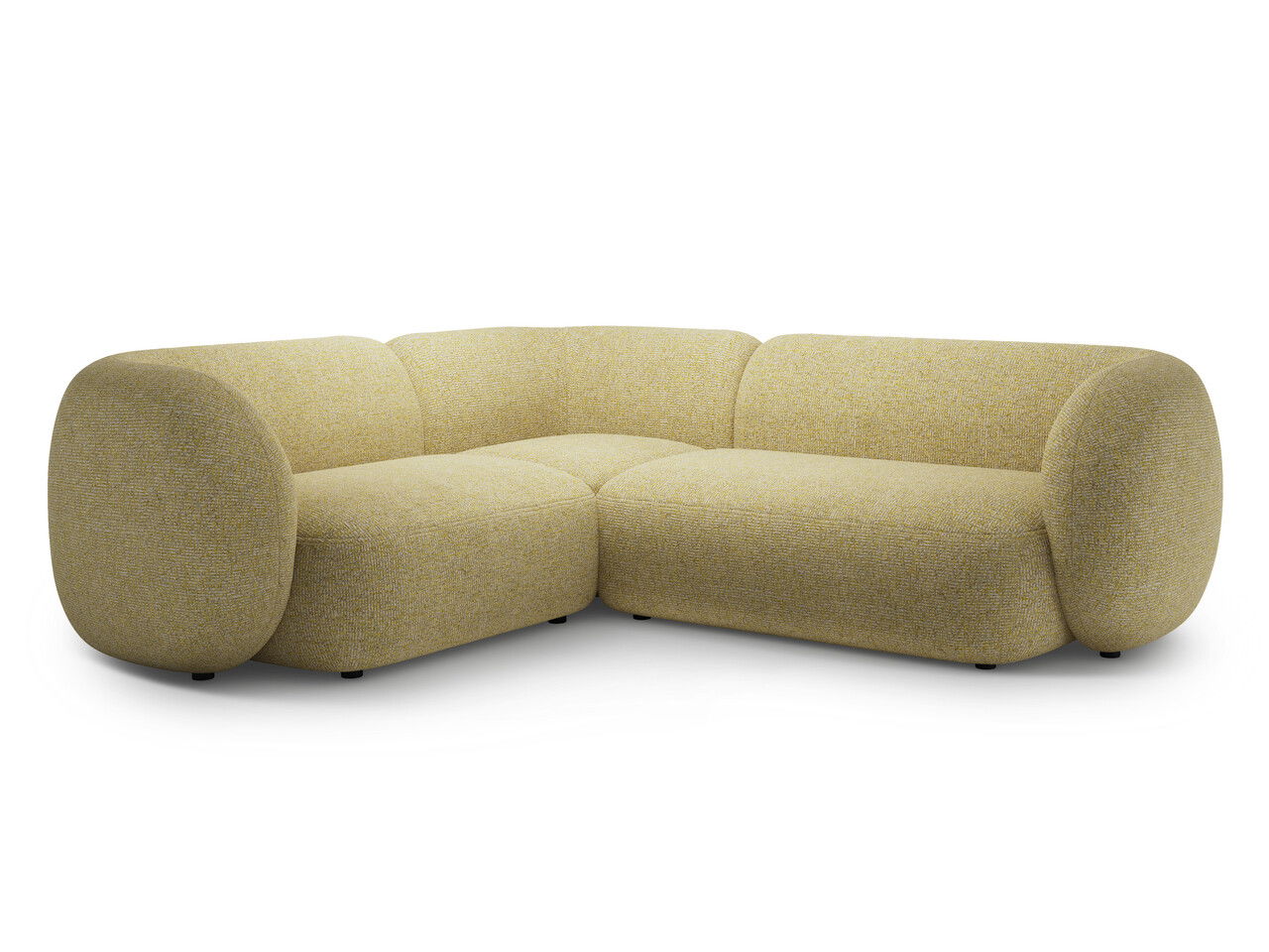 Coltar stanga 4 locuri, Kate, Micadoni, 252x220x76 cm, tesatura structurata, galben melanj
