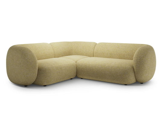 Coltar stanga 4 locuri, Kate, Micadoni, 252x220x76 cm, tesatura structurata, galben melanj