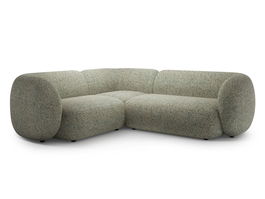 Coltar stanga 4 locuri, Kate, Micadoni, 252x220x76 cm, tesatura structurata, verde muschi melanj