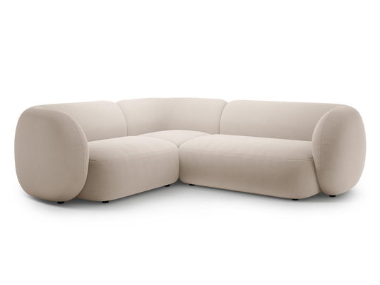 Coltar stanga 4 locuri, Kate, Micadoni, 252x220x76 cm, catifea, bej
