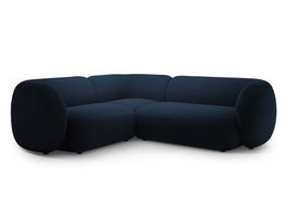 Coltar stanga 4 locuri, Kate, Micadoni, 252x220x76 cm, catifea, albastru regal