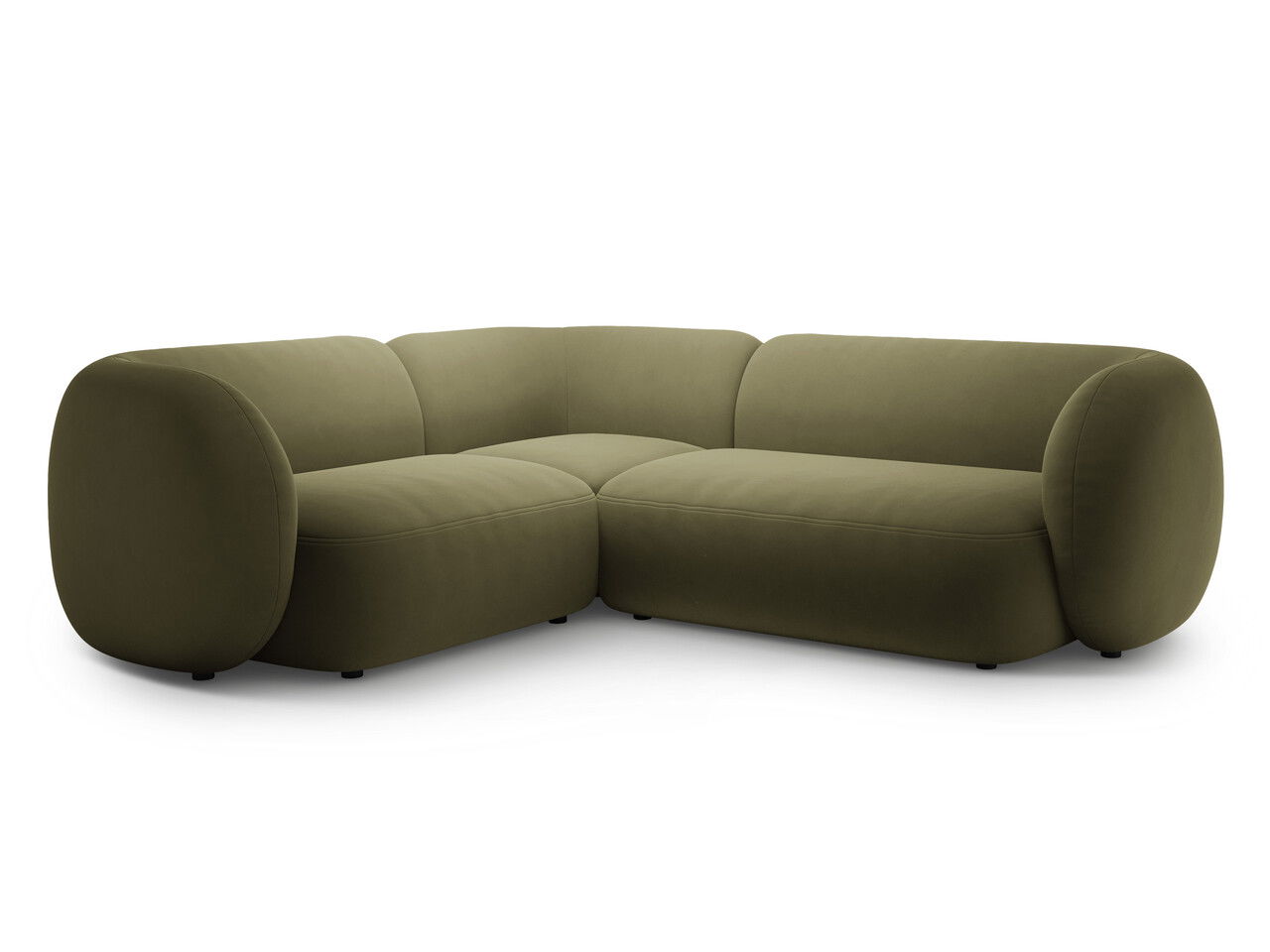 Coltar stanga 4 locuri, Kate, Micadoni, 252x220x76 cm, catifea, verde