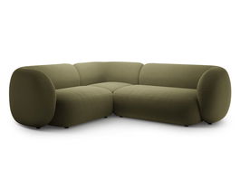 Coltar stanga 4 locuri, Kate, Micadoni, 252x220x76 cm, catifea, verde