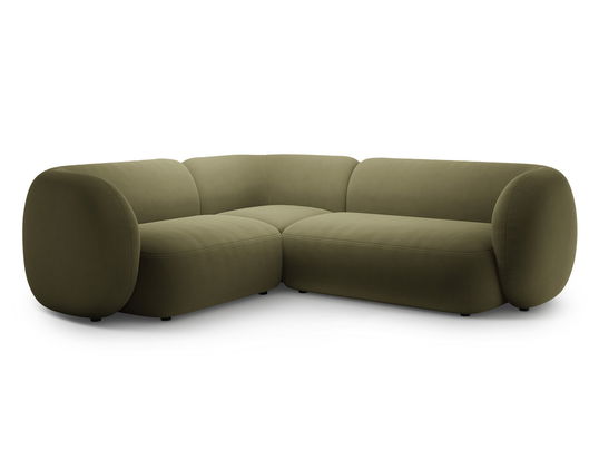 Coltar stanga 4 locuri, Kate, Micadoni, 252x220x76 cm, catifea, verde
