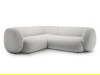 Coltar stanga 4 locuri, Kate, Micadoni, 252x220x76 cm, catifea, gri deschis