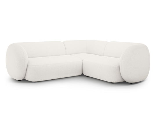 Coltar dreapta 4 locuri, Kate, Micadoni, 252x220x76 cm, tesatura boucle, alb