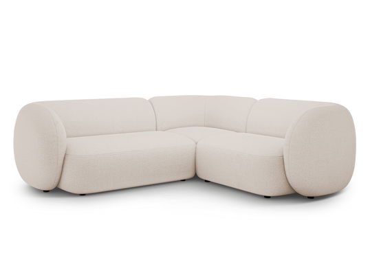Coltar dreapta 4 locuri, Kate, Micadoni, 252x220x76 cm, tesatura boucle, bej