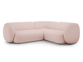 Coltar dreapta 4 locuri, Kate, Micadoni, 252x220x76 cm, tesatura boucle, roz pudra