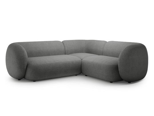 Coltar dreapta 4 locuri, Kate, Micadoni, 252x220x76 cm, tesatura boucle, gri inchis