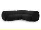 Coltar dreapta 4 locuri, Kate, Micadoni, 252x220x76 cm, tesatura boucle, negru