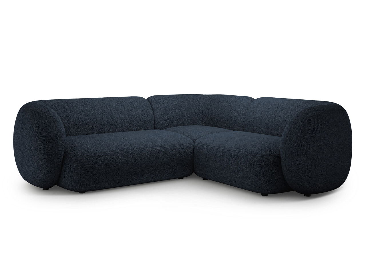 Coltar dreapta 4 locuri, Kate, Micadoni, 252x220x76 cm, tesatura boucle, albastru inchis