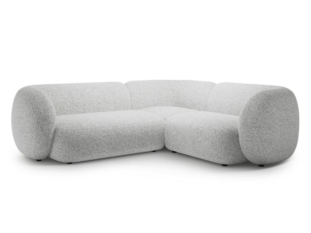 Coltar dreapta 4 locuri, Kate, Micadoni, 252x220x76 cm, tesatura structurata, gri deschis melanj