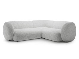 Coltar dreapta 4 locuri, Kate, Micadoni, 252x220x76 cm, tesatura structurata, gri deschis melanj