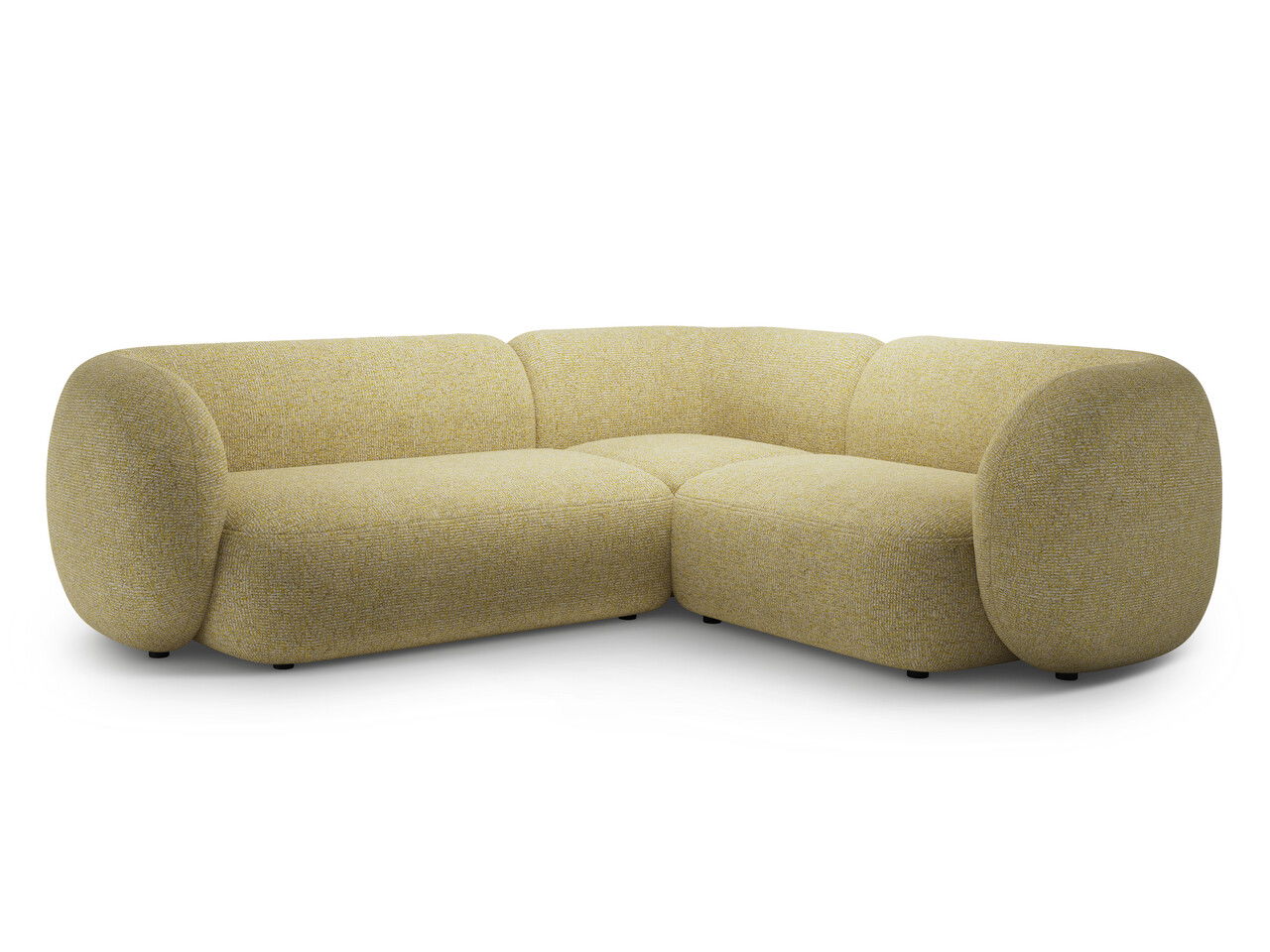 Coltar dreapta 4 locuri, Kate, Micadoni, 252x220x76 cm, tesatura structurata, galben melanj