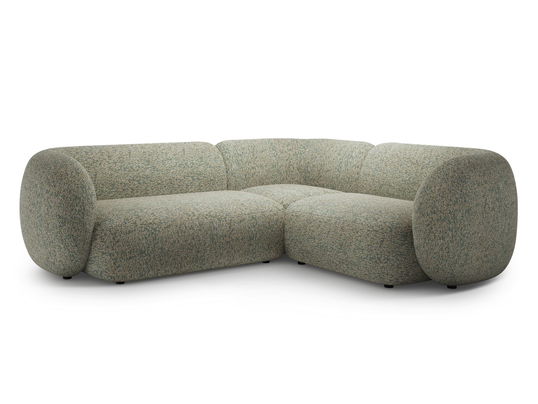 Coltar dreapta 4 locuri, Kate, Micadoni, 252x220x76 cm, tesatura structurata, verde muschi melanj