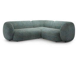 Coltar dreapta 4 locuri, Kate, Micadoni, 252x220x76 cm, tesatura structurata, albastru melanj