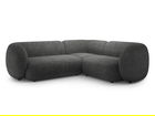 Coltar dreapta 4 locuri, Kate, Micadoni, 252x220x76 cm, tesatura structurata, gri inchis melanj