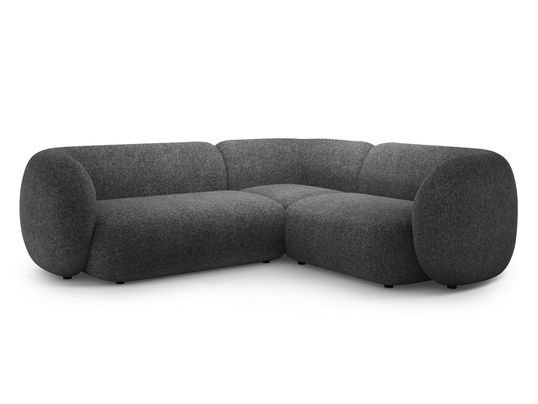 Coltar dreapta 4 locuri, Kate, Micadoni, 252x220x76 cm, tesatura structurata, gri inchis melanj