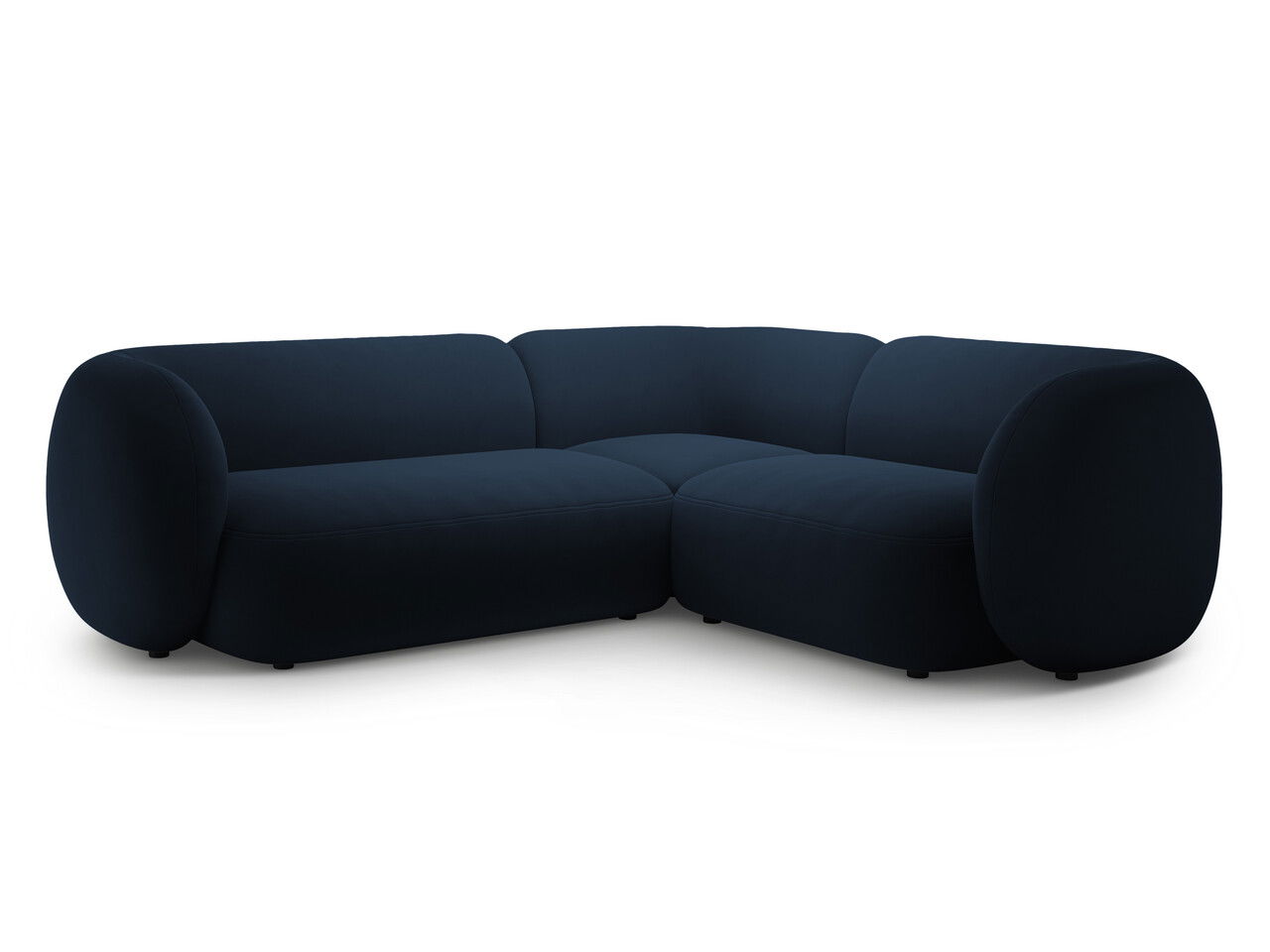 Coltar dreapta 4 locuri, Kate, Micadoni, 252x220x76 cm, catifea, albastru regal