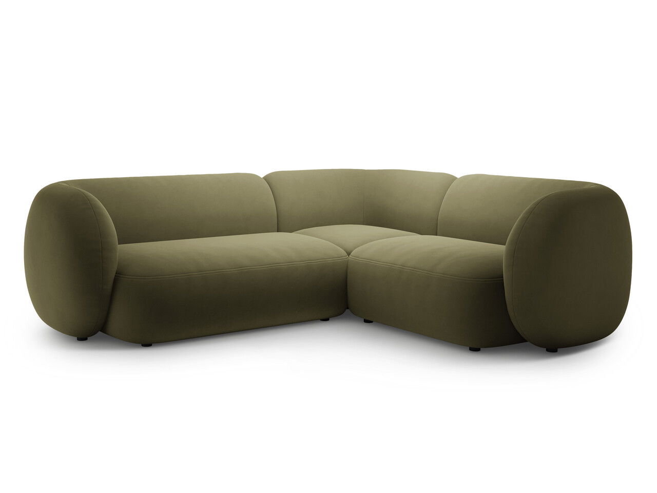 Coltar dreapta 4 locuri, Kate, Micadoni, 252x220x76 cm, catifea, verde