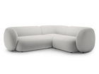 Coltar dreapta 4 locuri, Kate, Micadoni, 252x220x76 cm, catifea, gri deschis