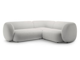 Coltar dreapta 4 locuri, Kate, Micadoni, 252x220x76 cm, catifea, gri deschis